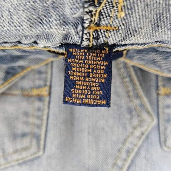 Aeropostale Mini Denim Skirt Medium Wash Distressed Floral Hand Embroidered - Picture 8 of 8